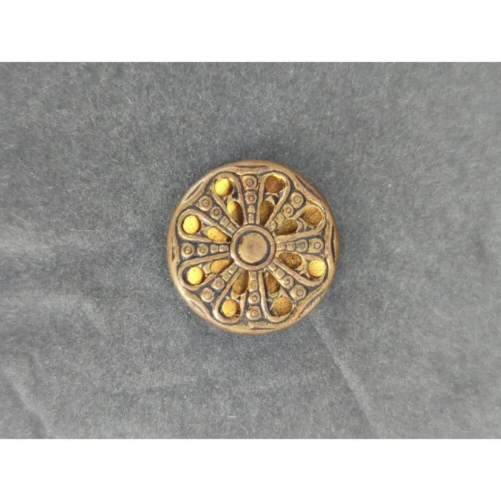 LOT V of 10 Antique Vintage Victorian Brass Mixed Materials Buttons ESTATE FIND